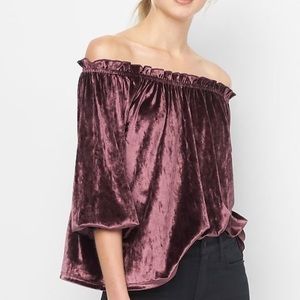GAP Cold Shoulder Velvet Blouse